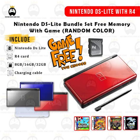 NINTENDO DS LITE BUNDLE SET FREE WITH MEMORY .